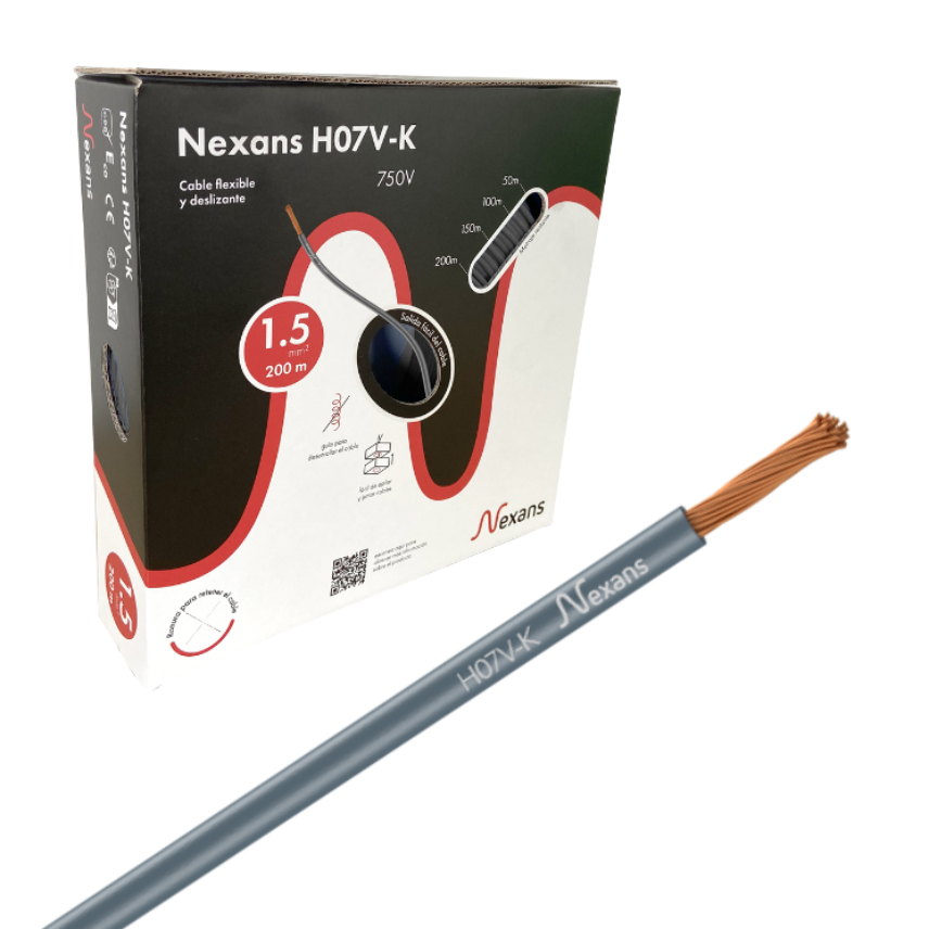 Nexans H07V-K Easybox 1x1.5 Gris 200m