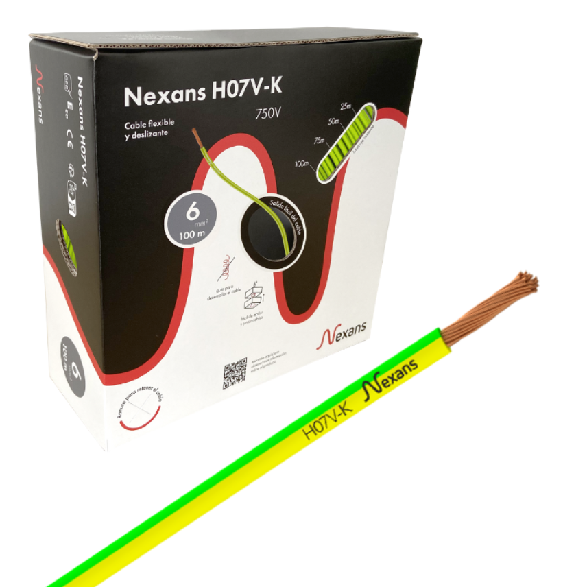 Nexans H07V-K Easybox 1G6 Green-Yellow 100m